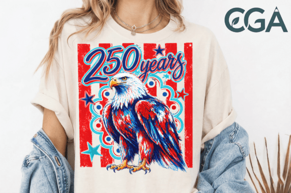 250 Years 1776 Eagle Patriotic PNG: A Bold Graphic for the Semiquincentennial