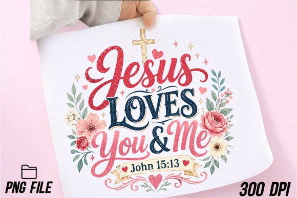 Bible Verse PNG: Jesus Loves You and Me