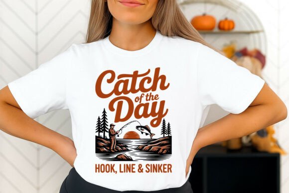 Catch of the Day Fishing Illustration: A Vintage Emblem for Modern Design