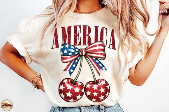 Celebrate with Style: America Cherries PNG for July 4th