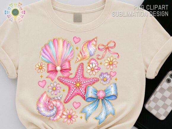 Coquette Beach Summer Vibes PNG: A Pastel Coastal Dream
