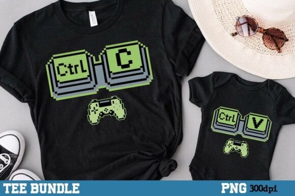 Level Up Your Matching Style: The Gamer Dad and Baby PNG