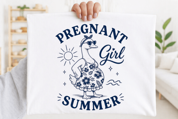Pregnant Girl Summer PNG: Beach Vacation Vibes for Your Designs