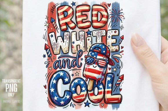 Red White and Cool Patriotic Popsicle: A Playful Design Asset