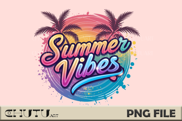 Summer Vibes PNG: A Tropical Sunset Design Asset