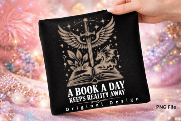 Unleash Your Inner Book Dragon: The Fantasy Dragon Magical Book Lover PNG