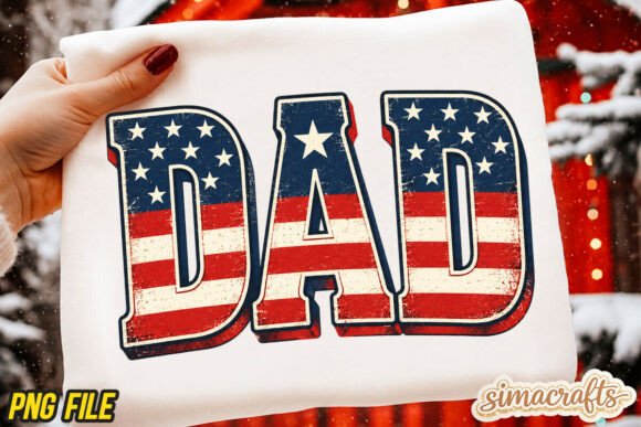 Vintage Dad 4th of July PNG Patriotic: Authentic Americana for Your Creations
